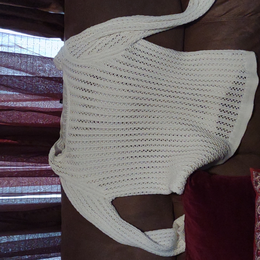 White knitted sweater